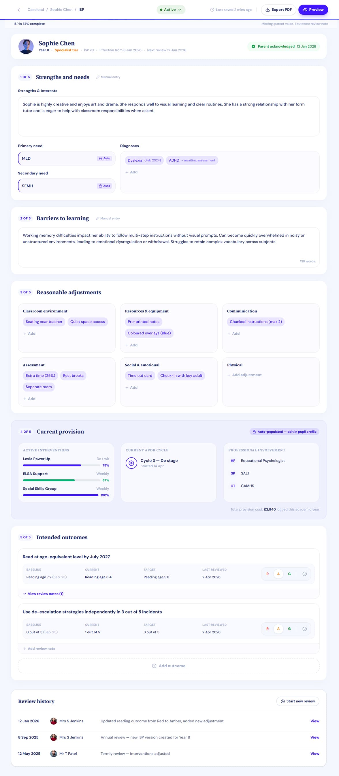 ISP builder page
